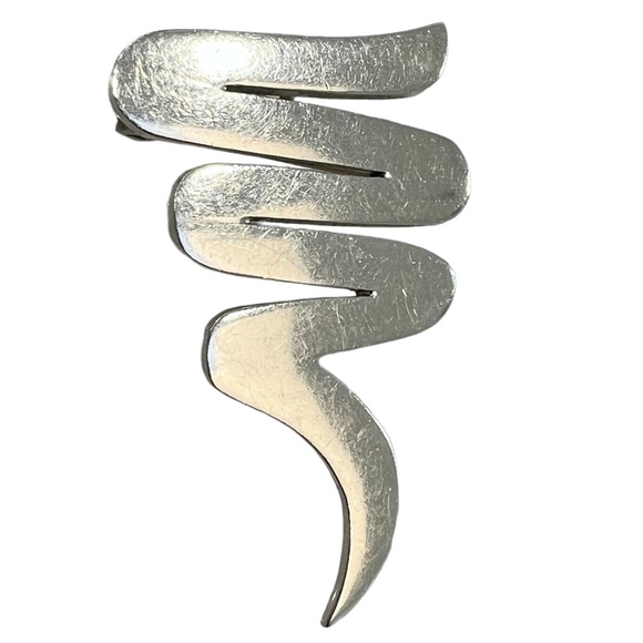 VINTAGE MEXICO STERLING SILVER ZIG ZAG SQUIGGLE BROOCH/PENDANT